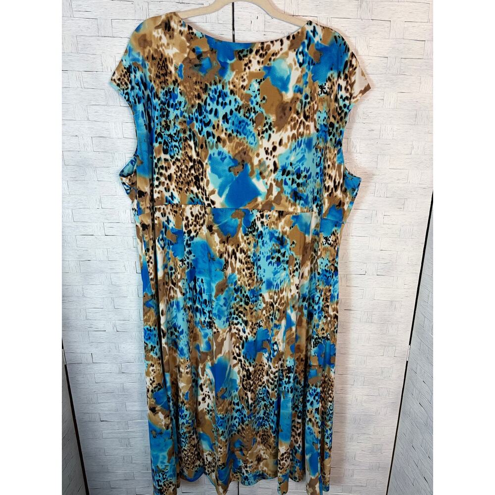 GLAMOUR women’s dress cap sleeves animal print colorful empire waste plus size ￼